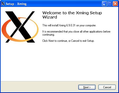 Installing Xming 1